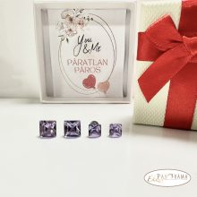 Páratlan Páros Eredeti kristályos, beszúrós, stiftes fülbevaló  -  Violet