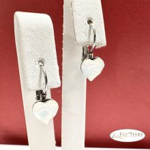 Páratlan Páros Eredeti kristályos, francia kapcsos fülbevaló  -  Love White opal