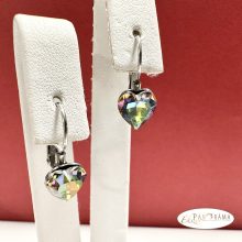 Páratlan Páros Eredeti kristályos, francia kapcsos fülbevaló  -  Love VM zöld
