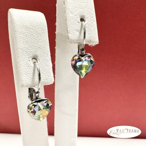 Páratlan Páros Eredeti kristályos, francia kapcsos fülbevaló  -  Love VM zöld