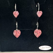 Páratlan Páros Eredeti kristályos, francia kapcsos fülbevaló  -  Love light fuchsia