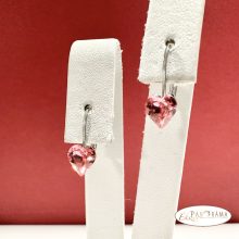 Páratlan Páros Eredeti kristályos, francia kapcsos fülbevaló  -  Love light fuchsia