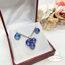 Swanis® kristályos Crysteel  nyaklánc  és fülbevaló szettben - Crystal Burgundi MI