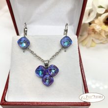 Swanis® kristályos Crysteel  nyaklánc  és fülbevaló szettben - Crystal Burgundi MI