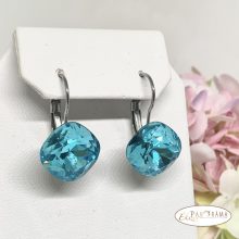 Swanis® párna kristállyal készült francia kapcsos fülbevaló- Dark aquamarine 12