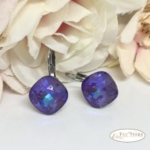 Swanis® párna kristállyal készült francia kapcsos fülbevaló- Burgundi MI 12