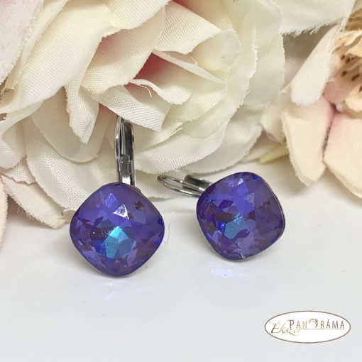 Swanis® párna kristállyal készült francia kapcsos fülbevaló- Burgundi MI 12