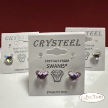 Swanis® eredeti kristályos fülbevaló Mickey VL lila