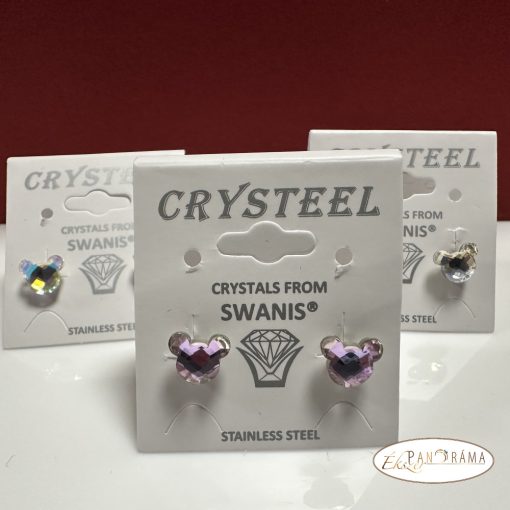 Swanis® eredeti kristályos fülbevaló Mickey VL lila