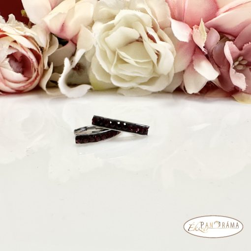 Swanis® eredeti kristályos, francia kapcsos fülbevaló - Delhi siam-black epoxy