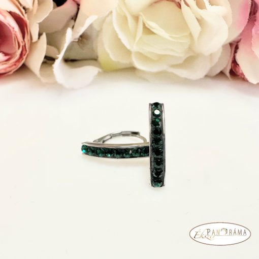 Swanis® eredeti kristályos, francia kapcsos fülbevaló - Delhi Green epoxy