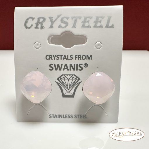 Swanis® párna kristállyal készült fülbevaló- rose opál 12 mm