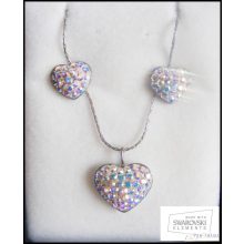 Swarovski kristály nemesacél szett - Crysteel Ragyogó szív AB