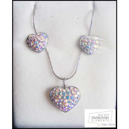 Swarovski kristály nemesacél szett - Crysteel Ragyogó szív AB