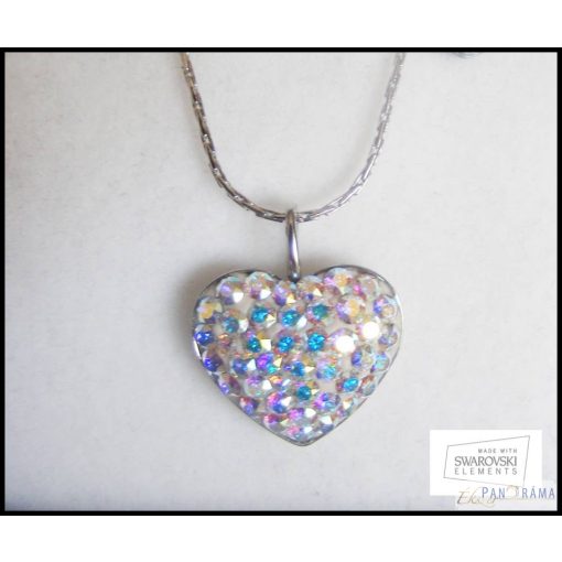 Swarovski kristály nemesacél szett - Crysteel Ragyogó szív AB