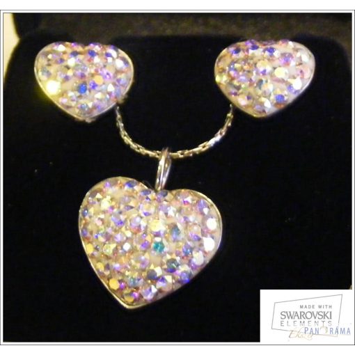 Swarovski kristály nemesacél szett - Crysteel Ragyogó szív AB