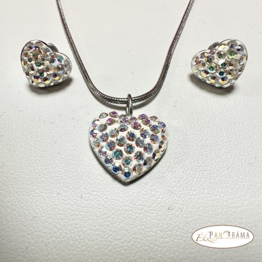 Swarovski kristály nemesacél szett - Crysteel Ragyogó szív AB