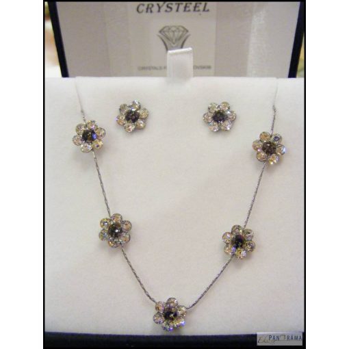 Swanis kristály nemesacél nyakék- Crysteel Small Flowers