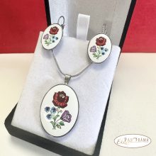 Eredeti Swanis® kristályos szett- Kalocsai francia kapcsos szett