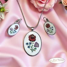 Eredeti Swanis® kristályos szett- Kalocsai francia kapcsos szett