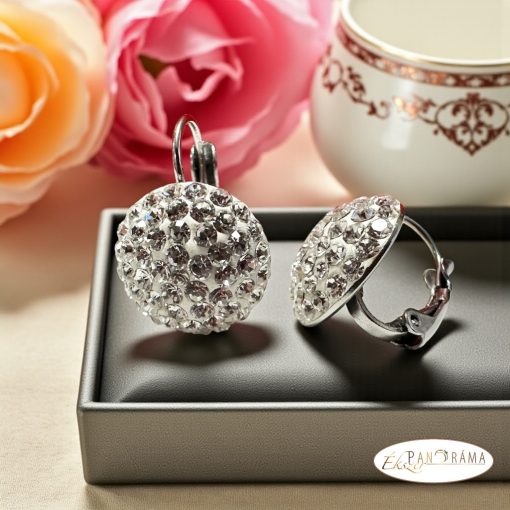 Eredeti Swanis® kristályos, francia kapcsos fülbevaló- crystal