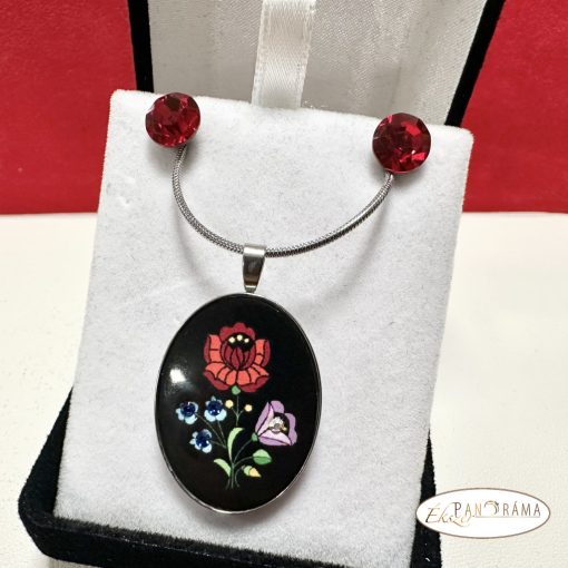 Swanis® kristály szett - Crysteel Kalocsai fekete