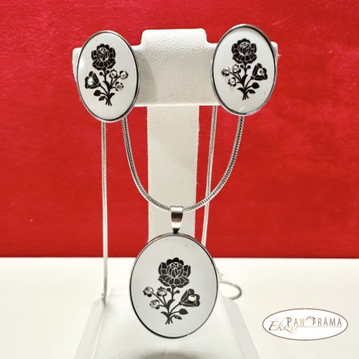 Eredeti Swanis® kristályos szett- Kalocsai szett fekete