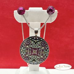   Swanis® kristály nemesacél szett - Crysteel  zöld-fuxia vintage