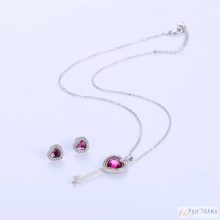 Swaro kristályos ródiumos szett - Key pink