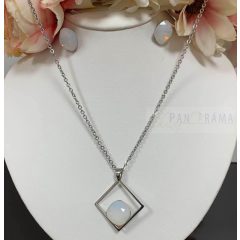 Swanis® kristályos Crysteel medálos nyaklánc - Opal 