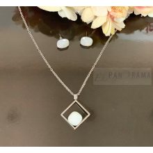 Swanis® kristályos Crysteel  nyaklánc  és fülbevaló szettben - Opal 