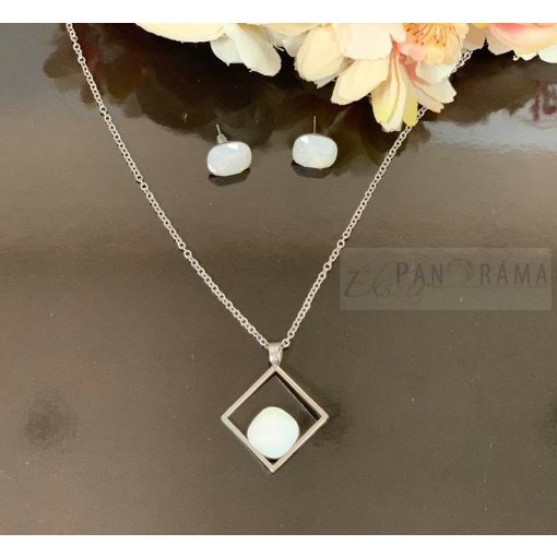 Swanis® kristályos Crysteel  nyaklánc  és fülbevaló szettben - Opal 