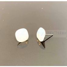 Swanis® párna kristállyal készült beszúrós fülbevaló - white opal 12 mm