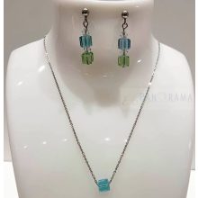 Berns® kocka alakú kristályos  fülbevaló  - Liliana