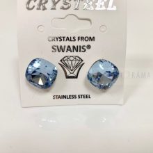 Swanis® párna kristállyal készült beszúrós fülbevaló- Light sapphire 12 