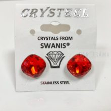 Swanis® párna kristállyal készült beszúrós fülbevaló- Light siam 12 