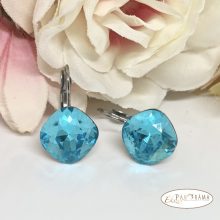 Swanis® párna kristállyal készült francia kapcsos fülbevaló- Dark aquamarine 10