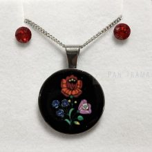 Swanis® kristályos szett- Kalocsai- fekete S