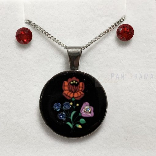 Swanis® kristályos szett- Kalocsai- fekete S