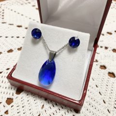 Swanis® kristályos szett- sapphire csepp