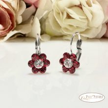 SWANIS® kristállyal készült francia kapcsos fülbevaló- Flower siam