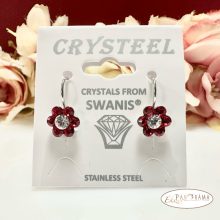 SWANIS® kristállyal készült francia kapcsos fülbevaló- Flower siam