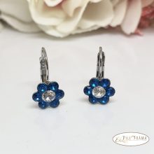 SWANIS® kristállyal készült francia kapcsos fülbevaló- Flower blue