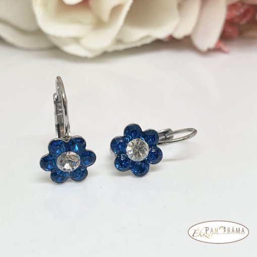 SWANIS® kristállyal készült francia kapcsos fülbevaló- Flower blue