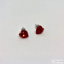 Swanis® kristályos beszúrós fülbevaló piros szív 9 mm