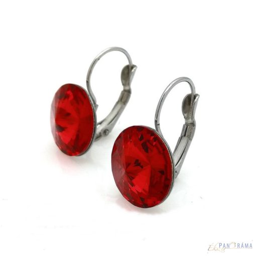 Swanis®  kristályos francia kapcsos fülbevaló - piros 12 