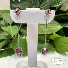 Swanis®eredeti kristályos, beszúrós, lógós fülbevaló - Eden Peach