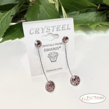 Swanis®eredeti kristályos, beszúrós, lógós fülbevaló - Eden Peach