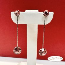 Swanis®eredeti kristályos, beszúrós, lógós fülbevaló - Eden Peach