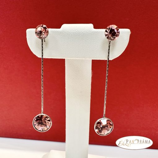 Swanis®eredeti kristályos, beszúrós, lógós fülbevaló - Eden Peach